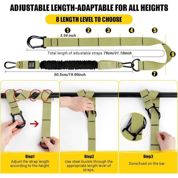 Heavy-Duty Pull Up Resistance Bands with Adjustable Resistance - Picture 6 of 7